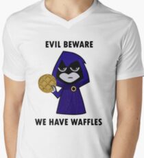Evil Vorsicht: Wir haben Waffeln T-Shirt mit V-Ausschnitt für Männer
