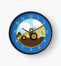 Backhoe Construction Jungen Zimmer Wanduhr Uhr