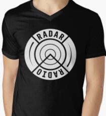 RADAR RADIO BACK PRINT / WHITE - GRIME Men's V-Neck T-Shirt