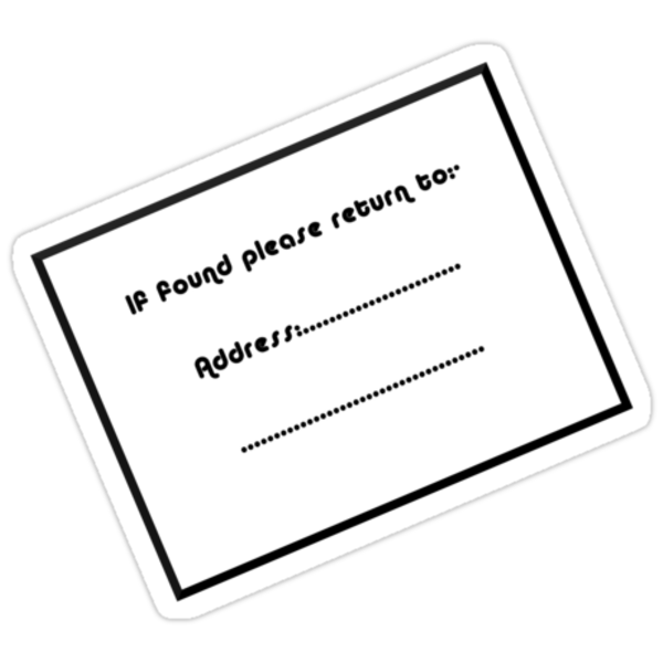 "If Found Please Return To Label" Stickers by Craig Stronner Redbubble