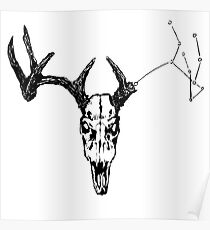 Deer skull constellation Poster