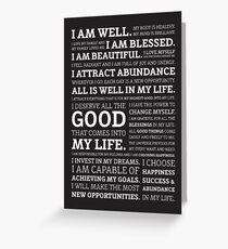Positive Affirmations (White on Black) Grußkarte
