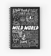 WILD WORLD - SONG TITLES (DARK) Spiral Notebook