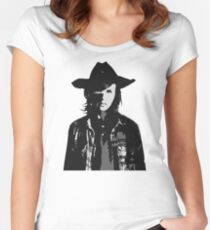 The Walking Dead - Profil von Carl Grimes Tailliertes Rundhals-Shirt
