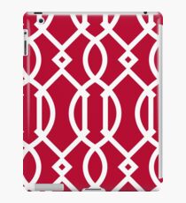 Red,white,trellis,modern,trendy,girly,decorative,pattern iPad Case/Skin