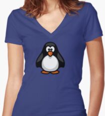 penguin Women's Fitted V-Neck T-Shirt