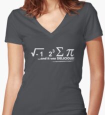 I Ate Some Pie And It Was Delicious white Women's Fitted V-Neck T-Shirt