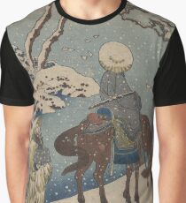 Two travelers, one on horseback - Hokusai Katsushika - 1890 Graphic T-Shirt