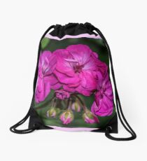 Pretty in Pink Geranium Drawstring Bag