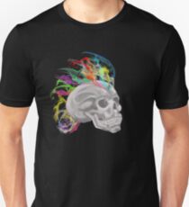 smoke rainbow skull Unisex T-Shirt