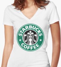 Starbucks (Logo) Women's Fitted V-Neck T-Shirt