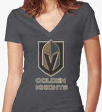 Camiseta entallada de cuello en V Un Golden Vegas Sports Shirt Knight Emblem Tshirt