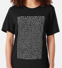bee movie script ( you can read it) Slim Fit T-Shirt