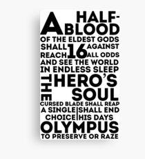 Percy Jackson and the Olympians - The Great Prophecy Canvas Print