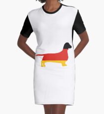 dachshund flag silhouette Graphic T-Shirt Dress