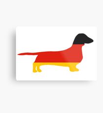 dachshund flag silhouette Metal Print