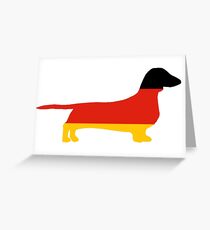 dachshund flag silhouette Greeting Card