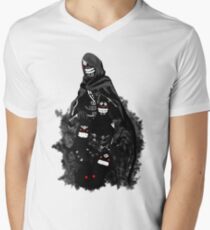 Schwarzer Geist, dein bester Begleiter T-Shirt mit V-Ausschnitt