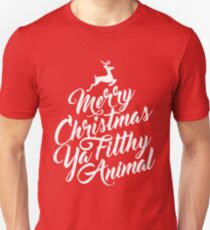 Merry Christmas Ya Filthy Animal Home Alone Movie Quote Design Unisex T-Shirt