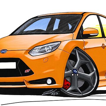 Ford Focus ST (Mk3) Orange Poster for Sale by yeomanscarart