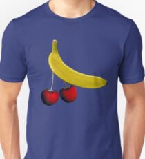 Funny banana and dangly cherries Unisex T-Shirt