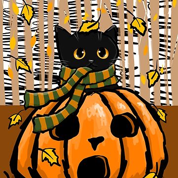 Artwork thumbnail, Autumn Kitty in A Pumpkin by kilkennycat