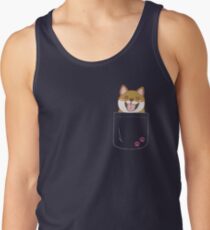 Shiba Inu Inside Pocket Cute Paws Puppy Emoji Tank Top