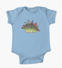 Green Stegosaurus Derposaur with Hats One Piece - Short Sleeve