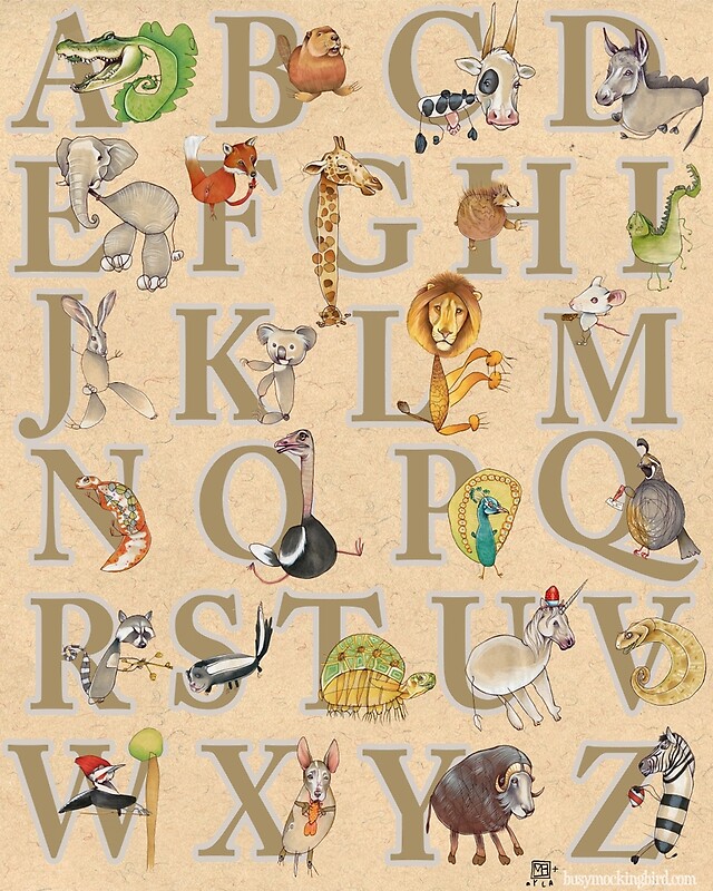 "Animal ABCs" by busymockingbird | Redbubble