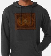 Steampunk Compass Rose & Antique Map Lightweight Hoodie
