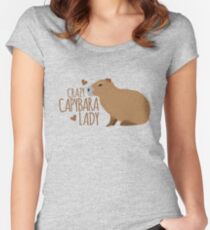 Crazy Capybara lady Women's Fitted Scoop T-Shirt
