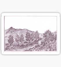 River in highland forest Sticker