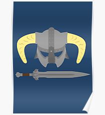 Iron helmet & imperial sword Poster