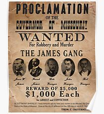 James Gang Wanted Poster Poster