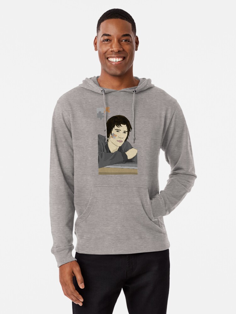 Dylan O Brien Puzzle Desert Long Hair Lightweight Hoodie By