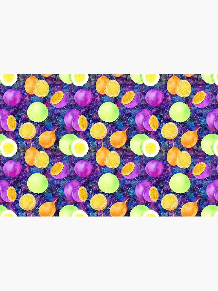 Bright Watercolor Tropical Fruit Pattern Passion Fruit On The