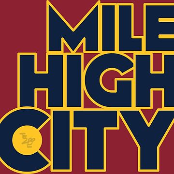 Artwork thumbnail, Mile High City Typography - Midnight Blue & Sunshine Yellow by that5280lady