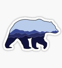 Pegatina Bear Graphic- Blue, Montañas