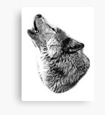 Wolf Howling. Digital Wildlife Image. Canvas Print