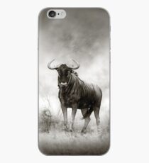 Blue Wildebeest in rainstorm iPhone Case