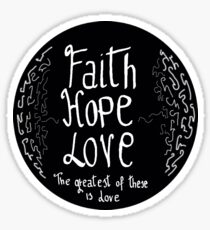 Faith, hope, peace Sticker