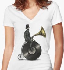 Music Man Women's Fitted V-Neck T-Shirt