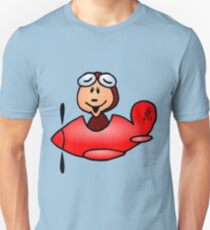 Red airplane with laughing pilot Unisex T-Shirt
