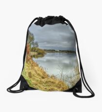 River bank Drawstring Bag