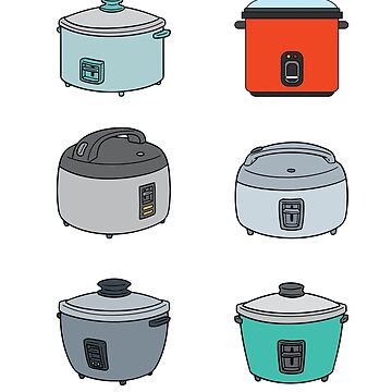 Cute Rice Cooker Stickers Kawaii Rice Cooker Cute Asian Food Stickers I  Love Rice Carbs 