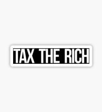 Pegatina Tax The Rich (blanco sobre negro)