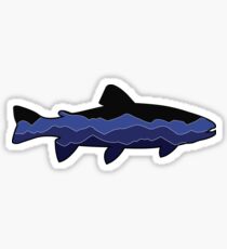 Trout Graphic- Black, Mountains Sticker