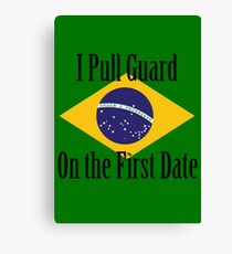 First Date BJJ (Black) Canvas Print