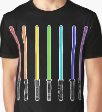 What Color is Your LightSaber Star Wars Rainbow Graphic T-Shirt