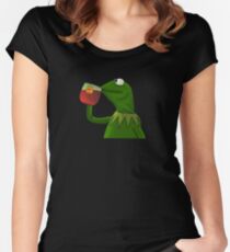Funny Kermit That's None Of My Business Women's Fitted Scoop T-Shirt